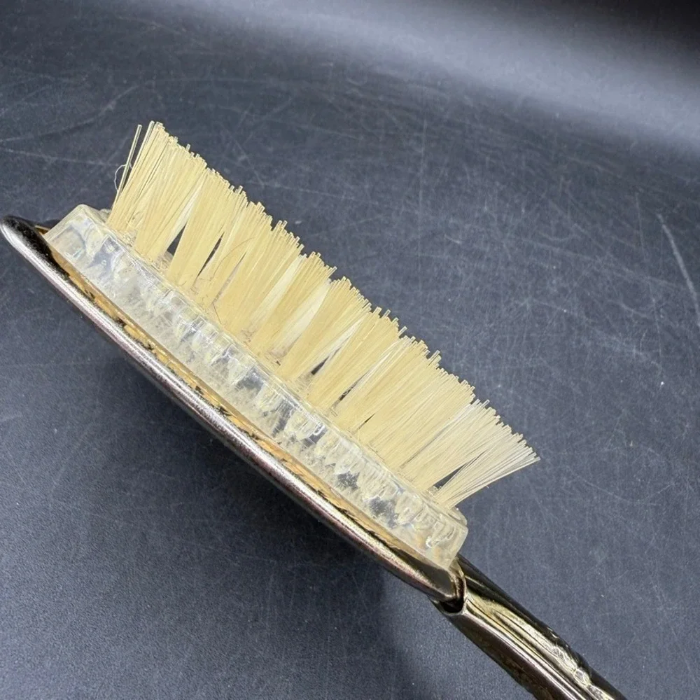 Vintage MCM Hair Brush‎ Women OS Floral Gold Tone Vanity Coquette Vintage